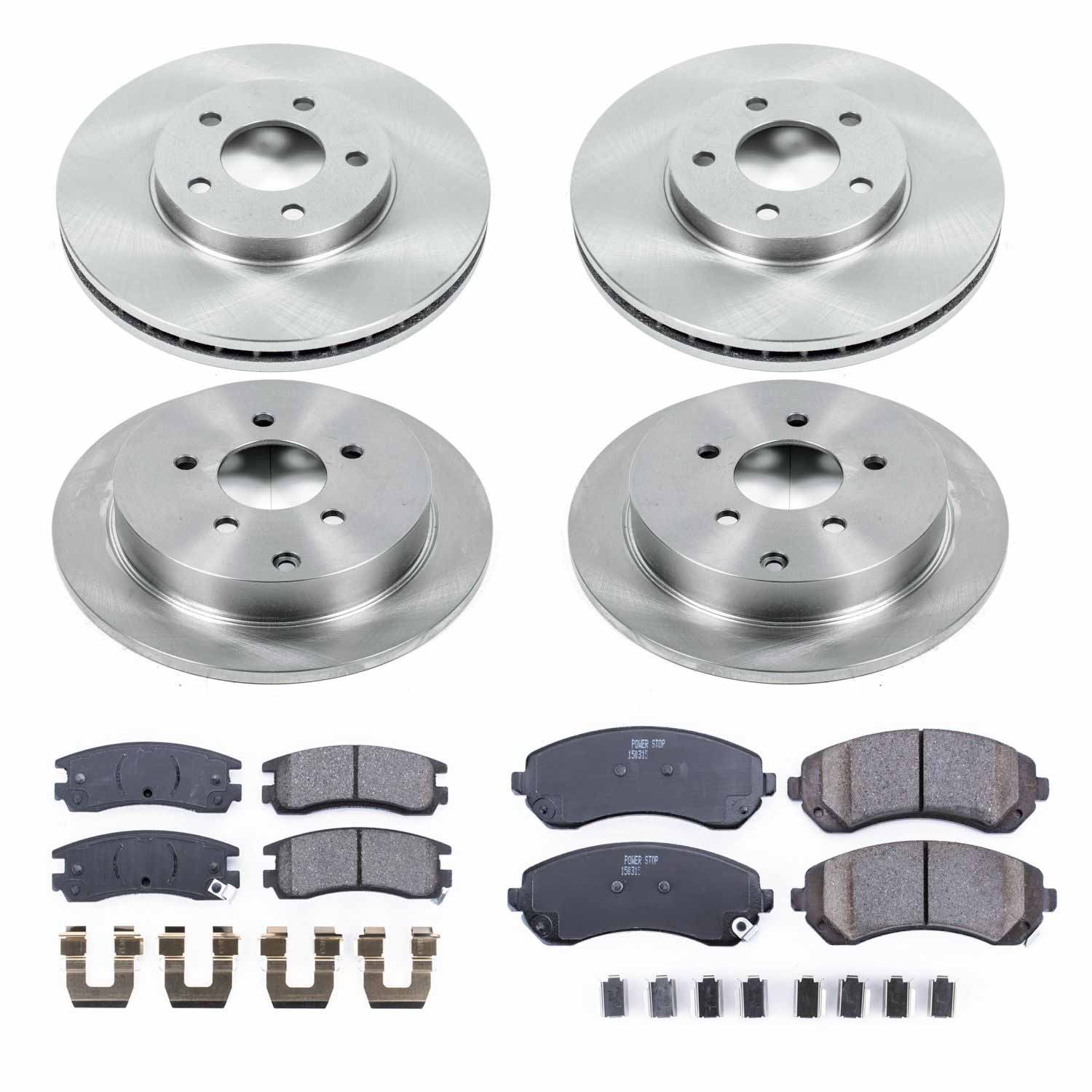 Power Stop KOE4383 Autospecialty - 1-Click Daily Driver Brake Kits (Front And Rear) for 2001-2006 Buick Rendezvous product image