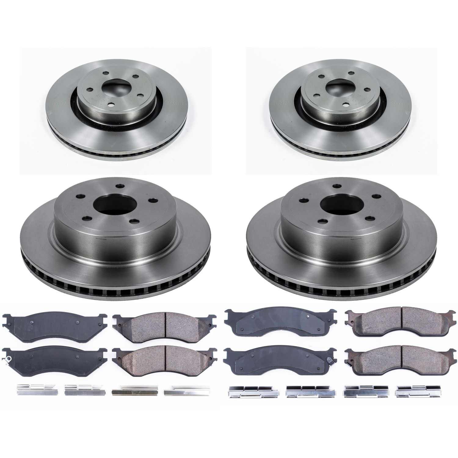 Power Stop KOE4385 Autospecialty - 1-Click Daily Driver Brake Kits (Front And Rear) for 2004 Dodge Ram 1500 product image