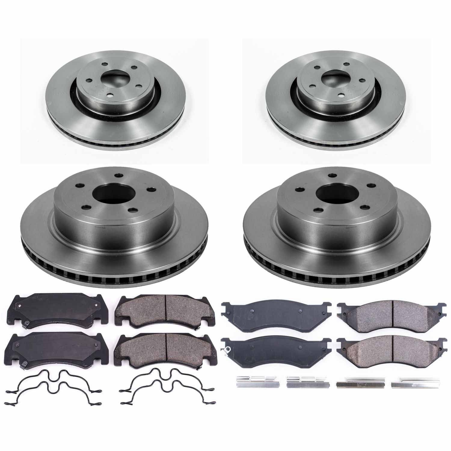 Power Stop KOE4386 Autospecialty - 1-Click Daily Driver Brake Kits (Front And Rear) for 2005-2006 Dodge Ram 1500 product image
