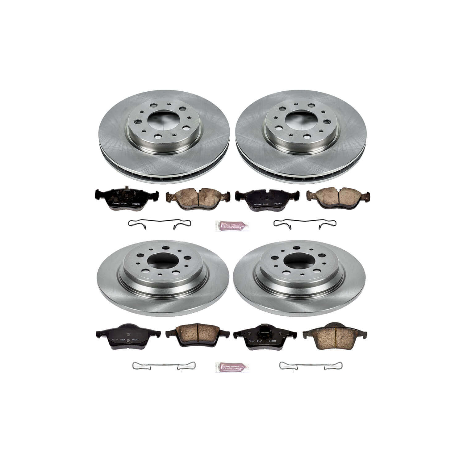 Power Stop KOE4427 Autospecialty - 1-Click Daily Driver Brake Kits (Front And Rear) for 2000 Volvo V70 product image