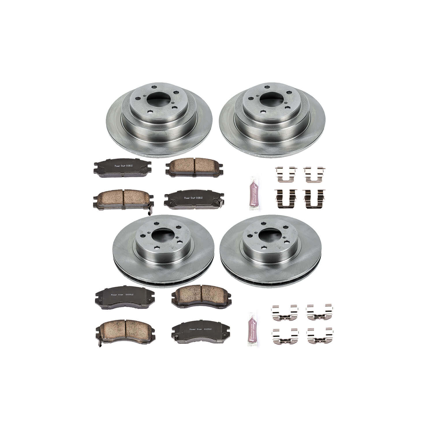 Power Stop KOE444 Autospecialty - 1-Click Daily Driver Brake Kits (Front And Rear) for 1990-1996 Subaru Impreza product image