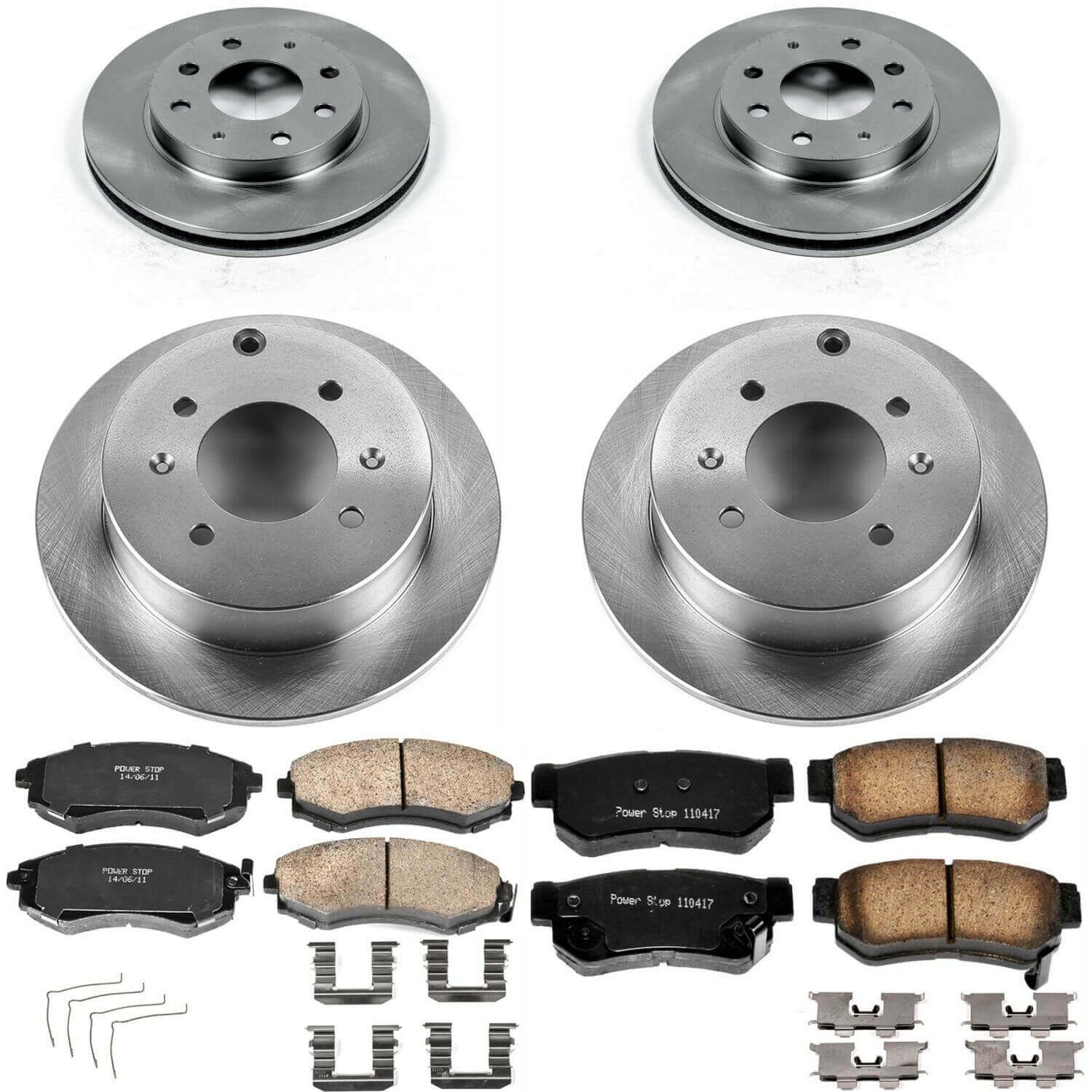 Power Stop KOE4444 Autospecialty 1-Click Daily Driver Front And Rear Brake Kit for 1999-2001 Hyundai Sonata product image
