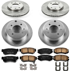 Power Stop KOE4445 Autospecialty 1-Click Daily Driver Front And Rear Brake Kit for 2002-2006 Hyundai Sonata product image