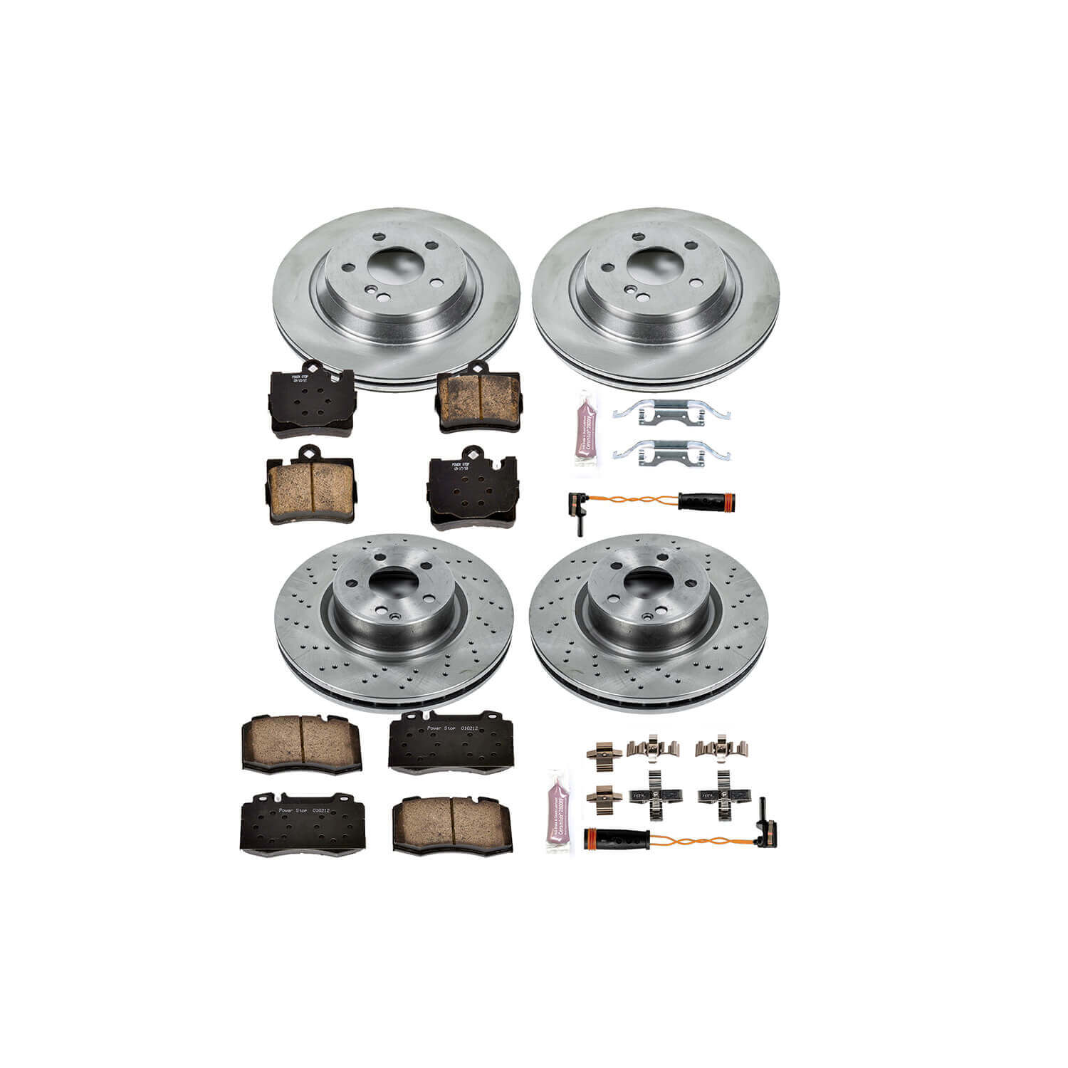 Power Stop KOE4455 Autospecialty - 1-Click Daily Driver Brake Kits (Front And Rear) for 2000-2003 Mercedes-Benz S430 product image