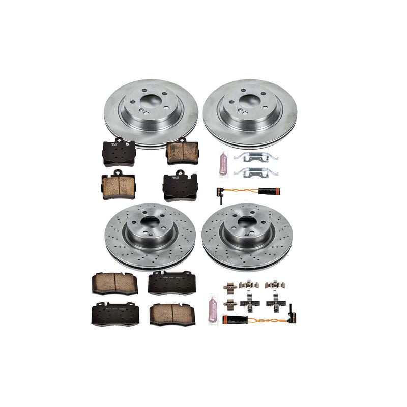 Power Stop KOE4455 Autospecialty - 1-Click Daily Driver Brake Kits (Front And Rear) for 2000-2003 Mercedes-Benz S430 product image