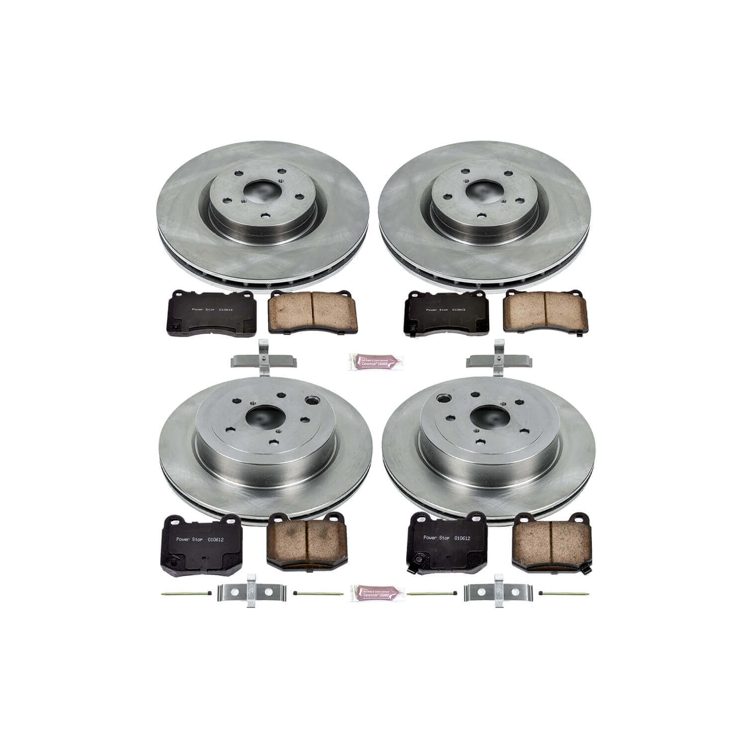 Power Stop KOE4490 Autospecialty - 1-Click Daily Driver Brake Kits (Front And Rear) for 2008-2020 Subaru Impreza product image