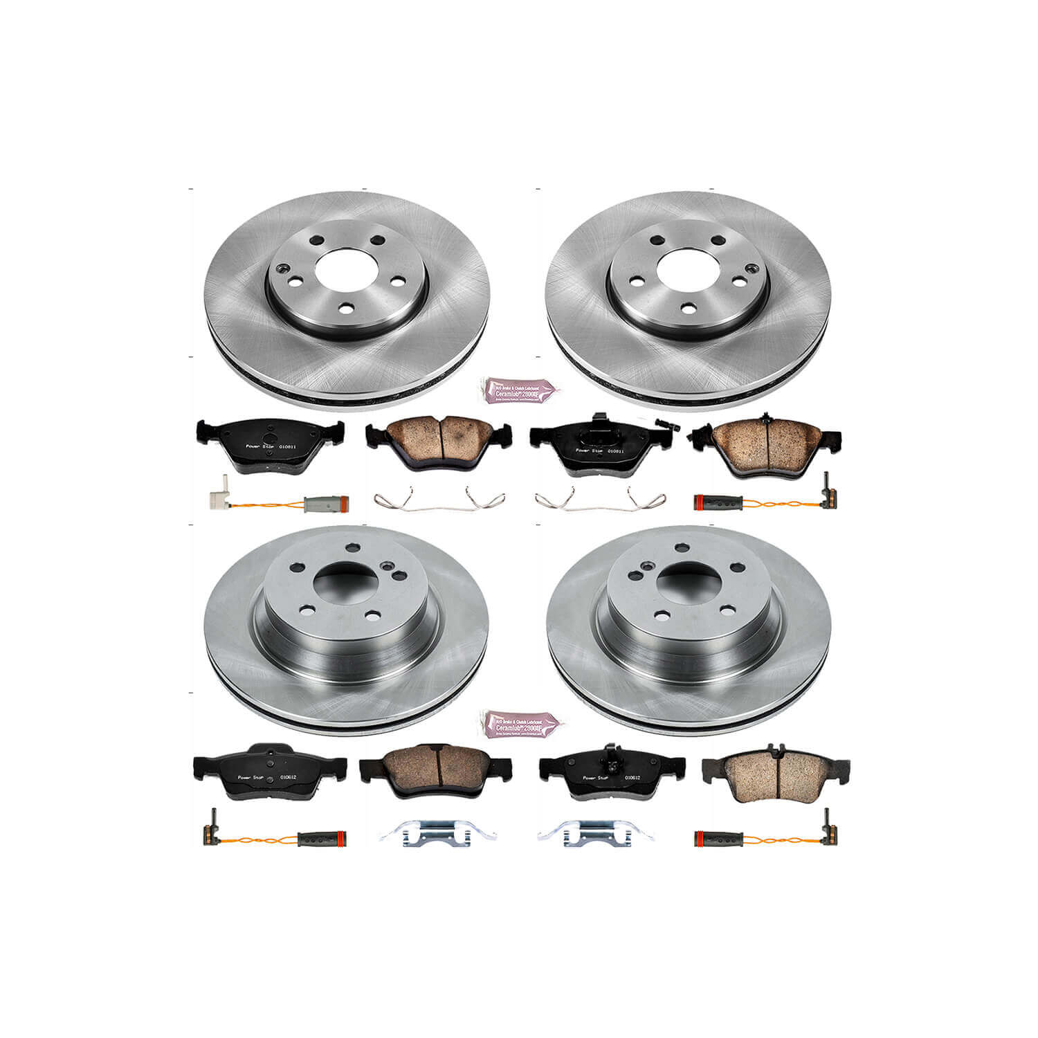 Power Stop KOE4518 Autospecialty 1-Click Daily Driver Plain Rotor Front And Rear Brake Kit for 2006-2009 Mercedes-Benz E-350 product image