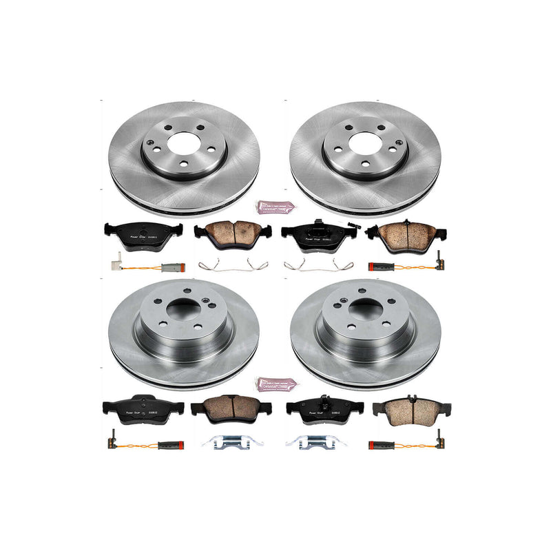 Power Stop KOE4518 Autospecialty 1-Click Daily Driver Plain Rotor Front And Rear Brake Kit for 2006-2009 Mercedes-Benz E-350 product image