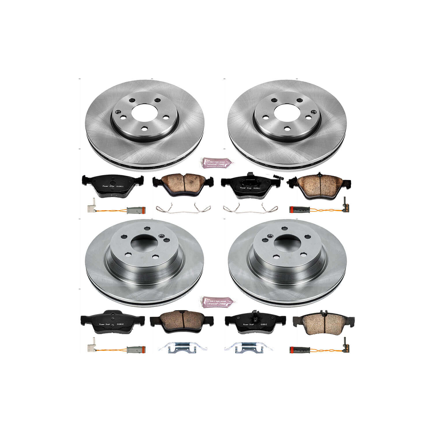 Power Stop KOE4519 Autospecialty 1-Click Daily Driver Plain Rotor Front And Rear Brake Kit for 2006 Mercedes-Benz E-350 product image