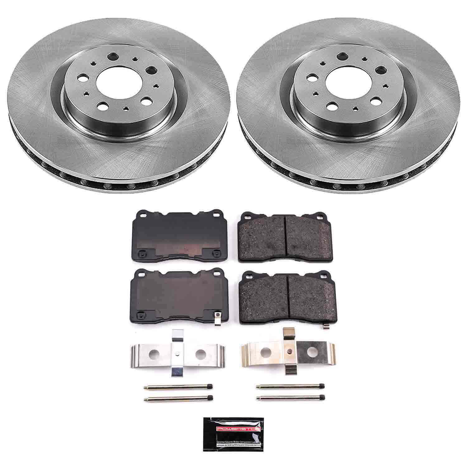 Power Stop KOE4548 Autospecialty 1-Click Daily Driver Plain Rotor Front Brake Kit for 2004-2007 Volvo V70 product image