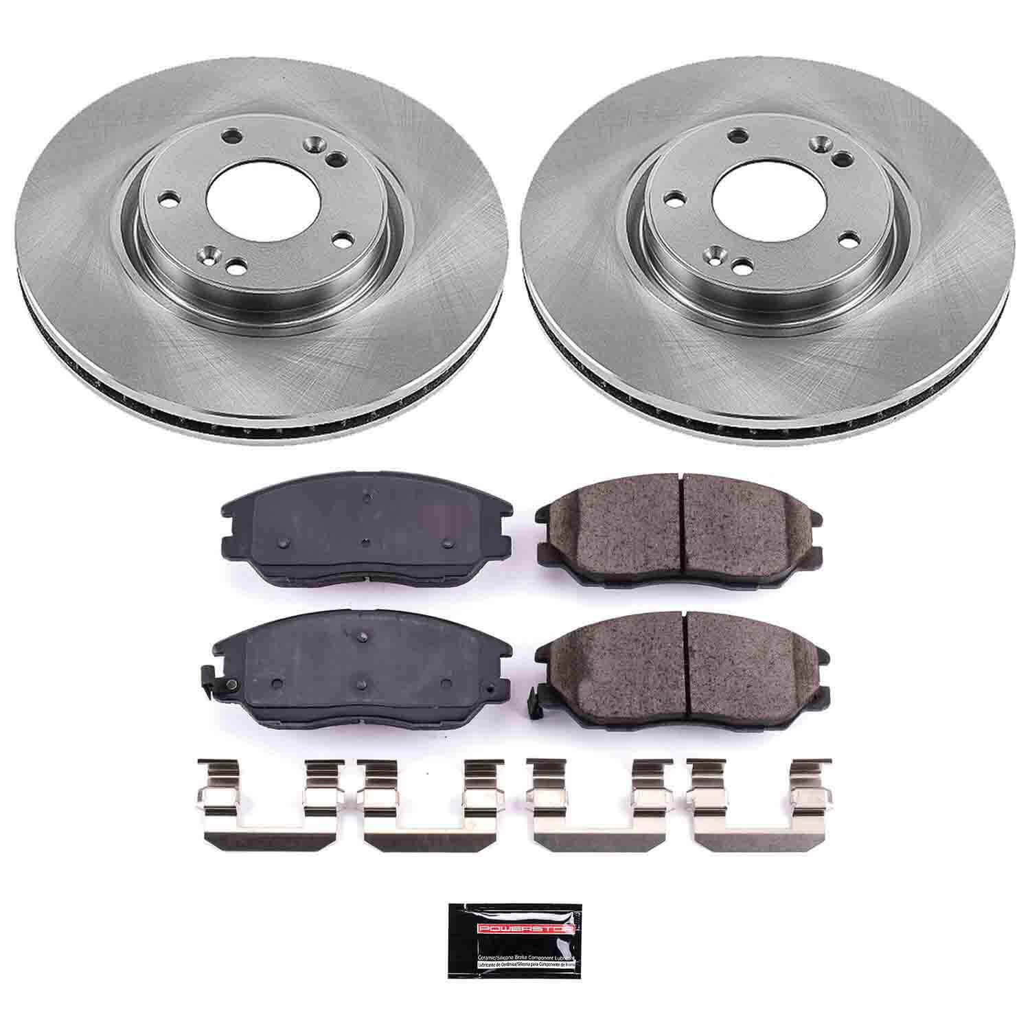 Power Stop KOE4557 Autospecialty 1-Click Daily Driver Plain Rotor Front Brake Kit for 2003-2006 Hyundai XG350 product image