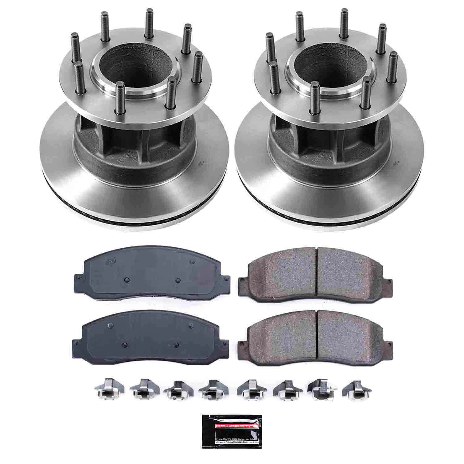 Power Stop KOE4597 Autospecialty 1-Click Daily Driver Plain Rotor Front Brake Kit for 2005-2007 Ford F-350 Super Duty product image