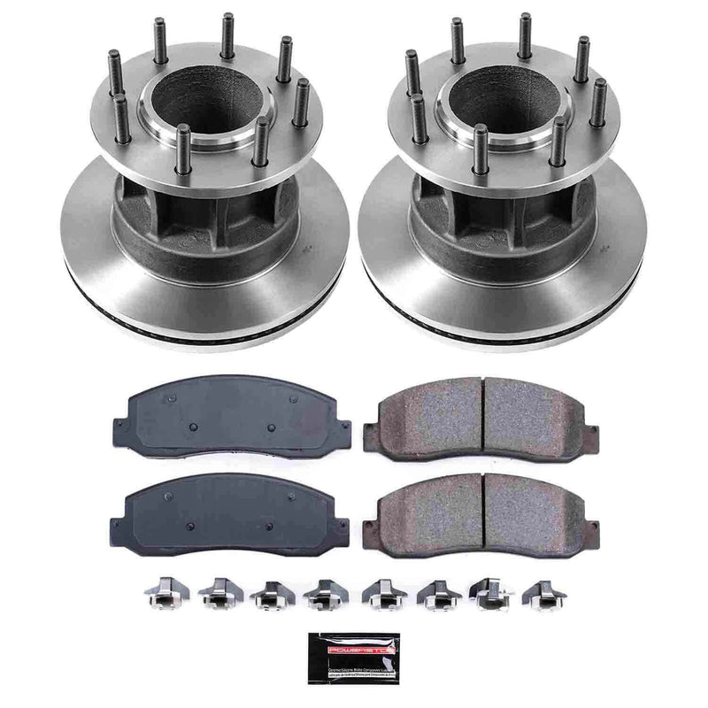 Power Stop KOE4597 Autospecialty 1-Click Daily Driver Plain Rotor Front Brake Kit for 2005-2007 Ford F-350 Super Duty product image