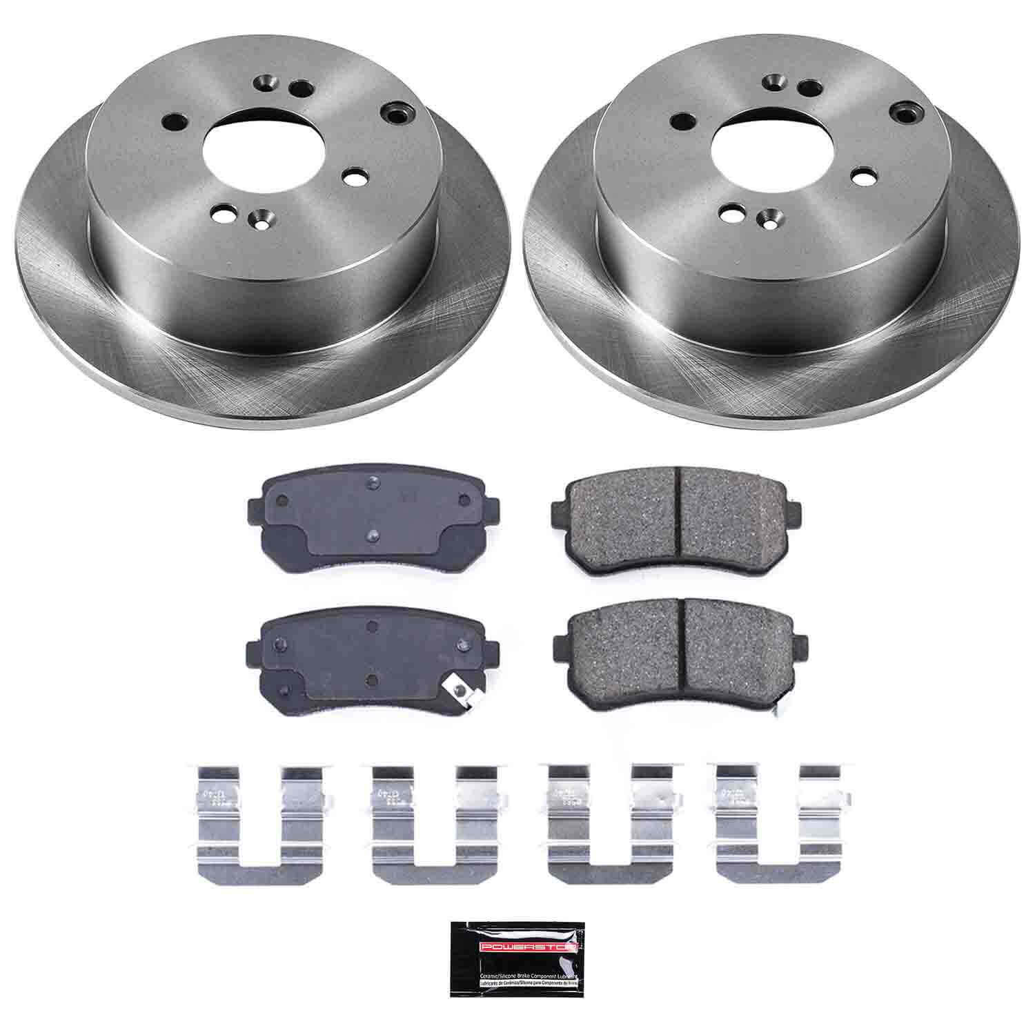 Power Stop KOE4653 Autospecialty 1-Click Daily Driver Plain Rotor Rear Brake Kit for 2006-2011 Hyundai Accent product image