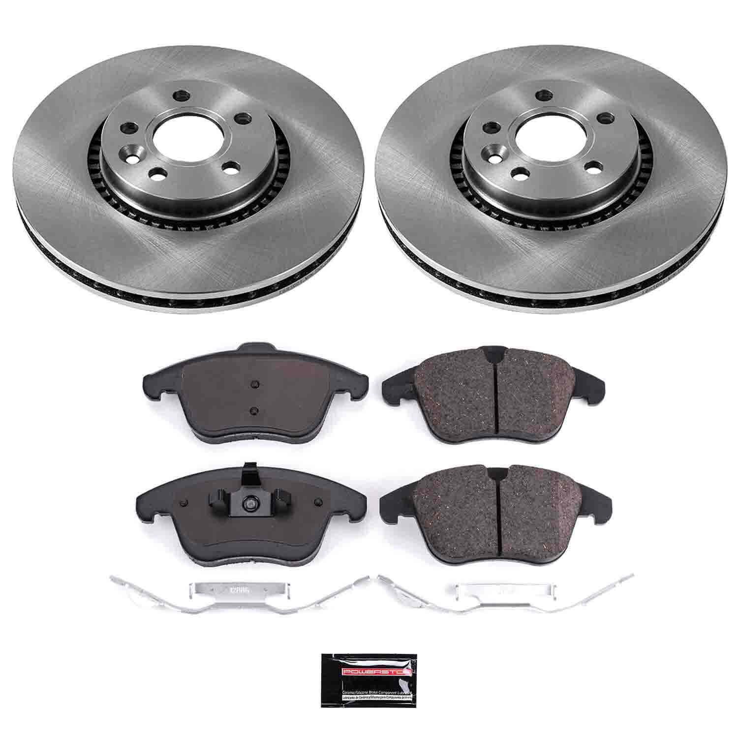 Power Stop KOE4701 Autospecialty 1-Click Daily Driver Plain Rotor Front Brake Kit for 2008-2015 Land Rover LR2 product image