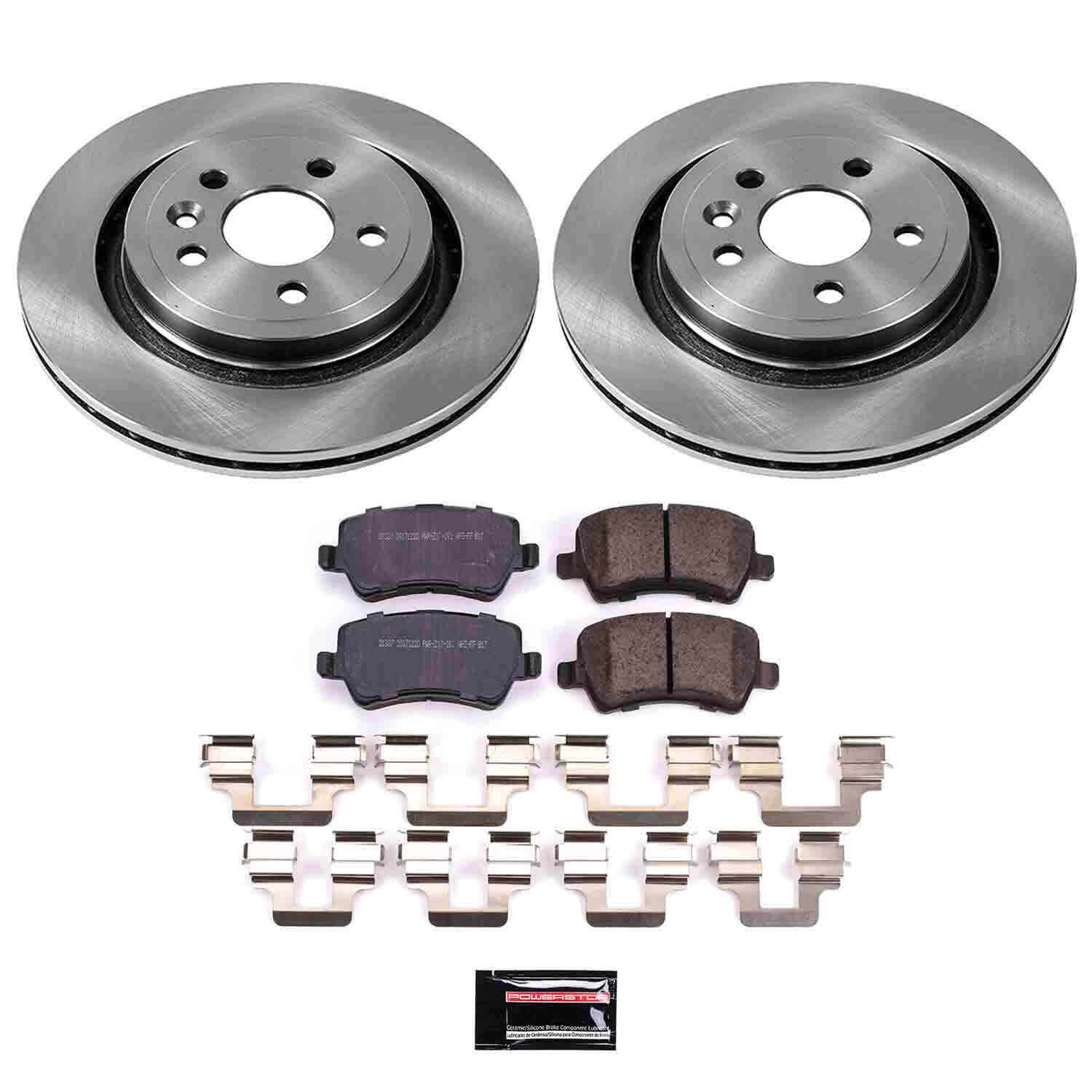 Power Stop KOE4702 Autospecialty 1-Click Daily Driver Plain Rotor Rear Brake Kit for 2007-2018 Volvo S60 product image