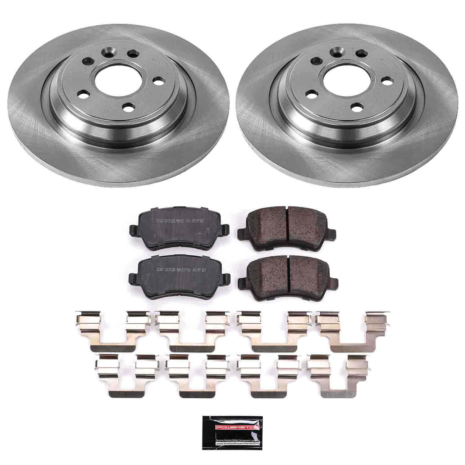 Power Stop KOE4704 Autospecialty 1-Click Daily Driver Plain Rotor Rear Brake Kit for 2007-2018 Volvo S60 product image