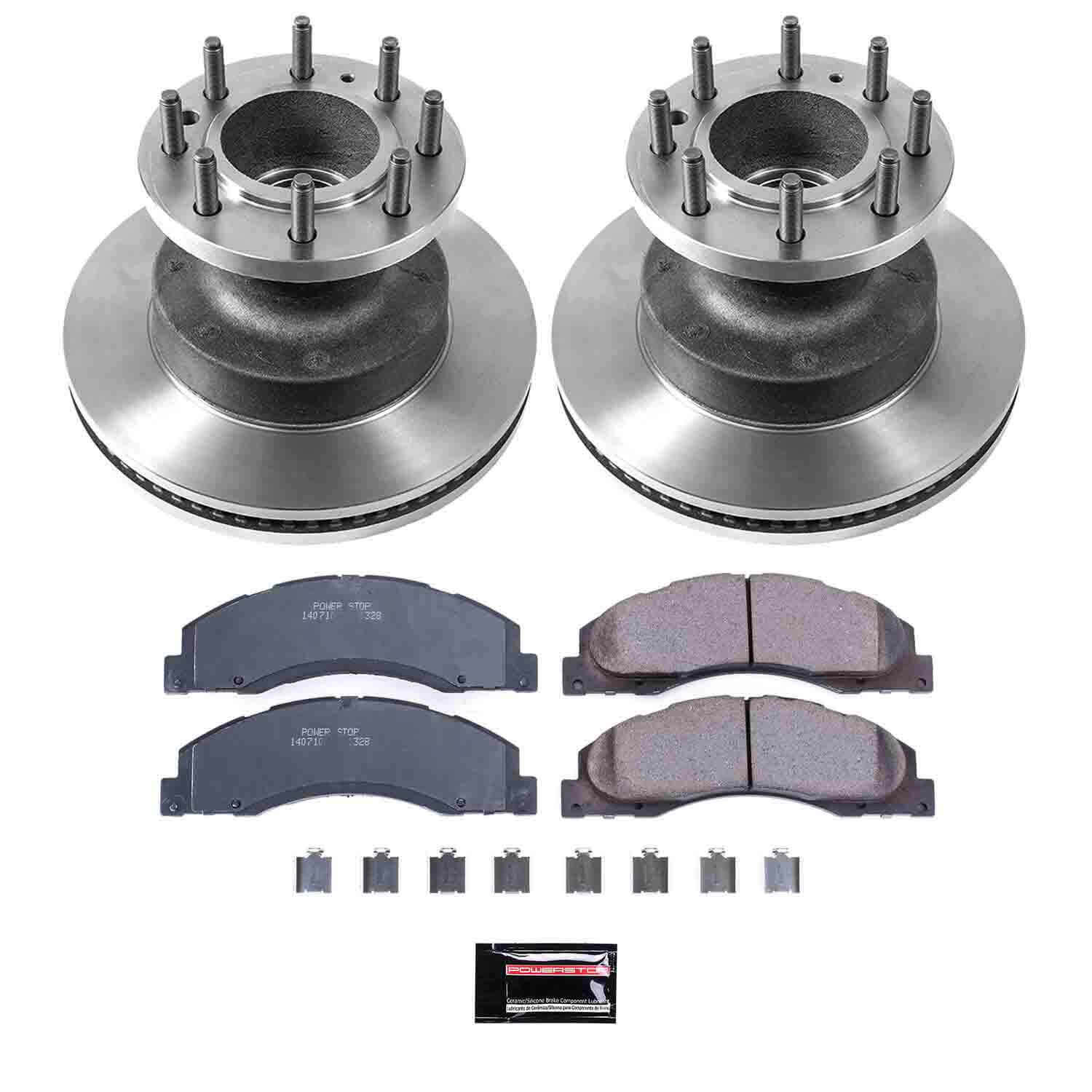 Power Stop KOE4717 Autospecialty 1-Click Daily Driver Plain Rotor Front Brake Kit for 2008-2025 Ford E-350 Super Duty product image