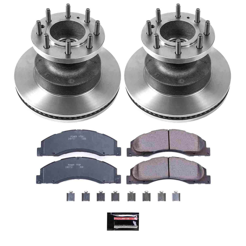 Power Stop KOE4717 Autospecialty 1-Click Daily Driver Plain Rotor Front Brake Kit for 2008-2025 Ford E-350 Super Duty product image