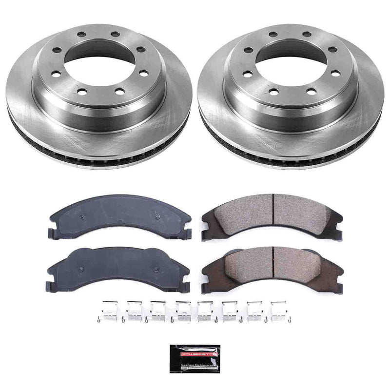 Power Stop KOE4718 Autospecialty 1-Click Daily Driver Plain Rotor Rear Brake Kit for 2008-2025 Ford E-150 product image