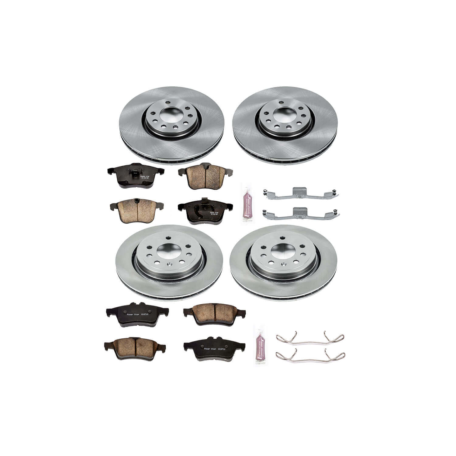 Power Stop KOE5348 Autospecialty - 1-Click Daily Driver Brake Kits (Front And Rear) for 2003-2011 Saab 9-3. product image
