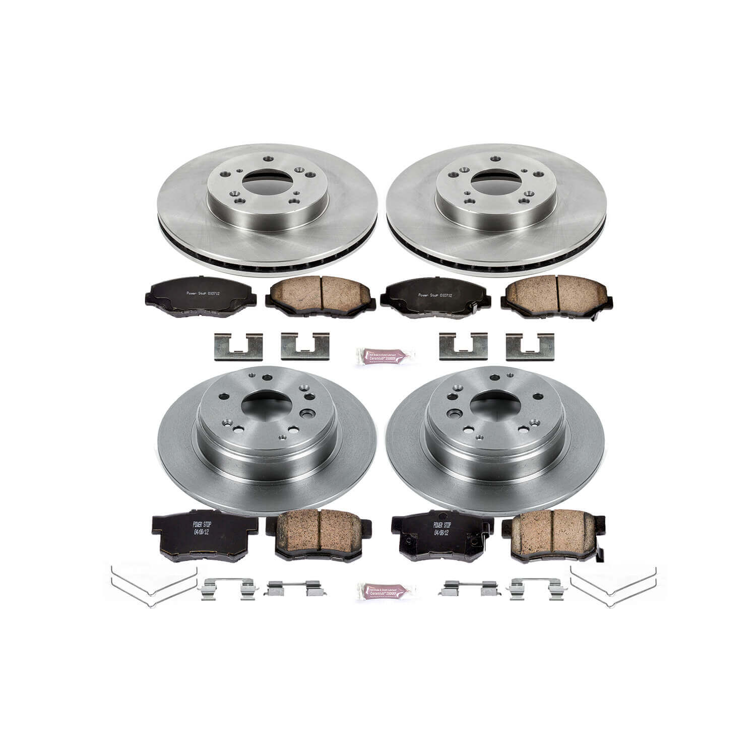 Power Stop KOE5389 Autospecialty - 1-Click Daily Driver Brake Kits (Front And Rear) for 2003-2011 Honda Element product image
