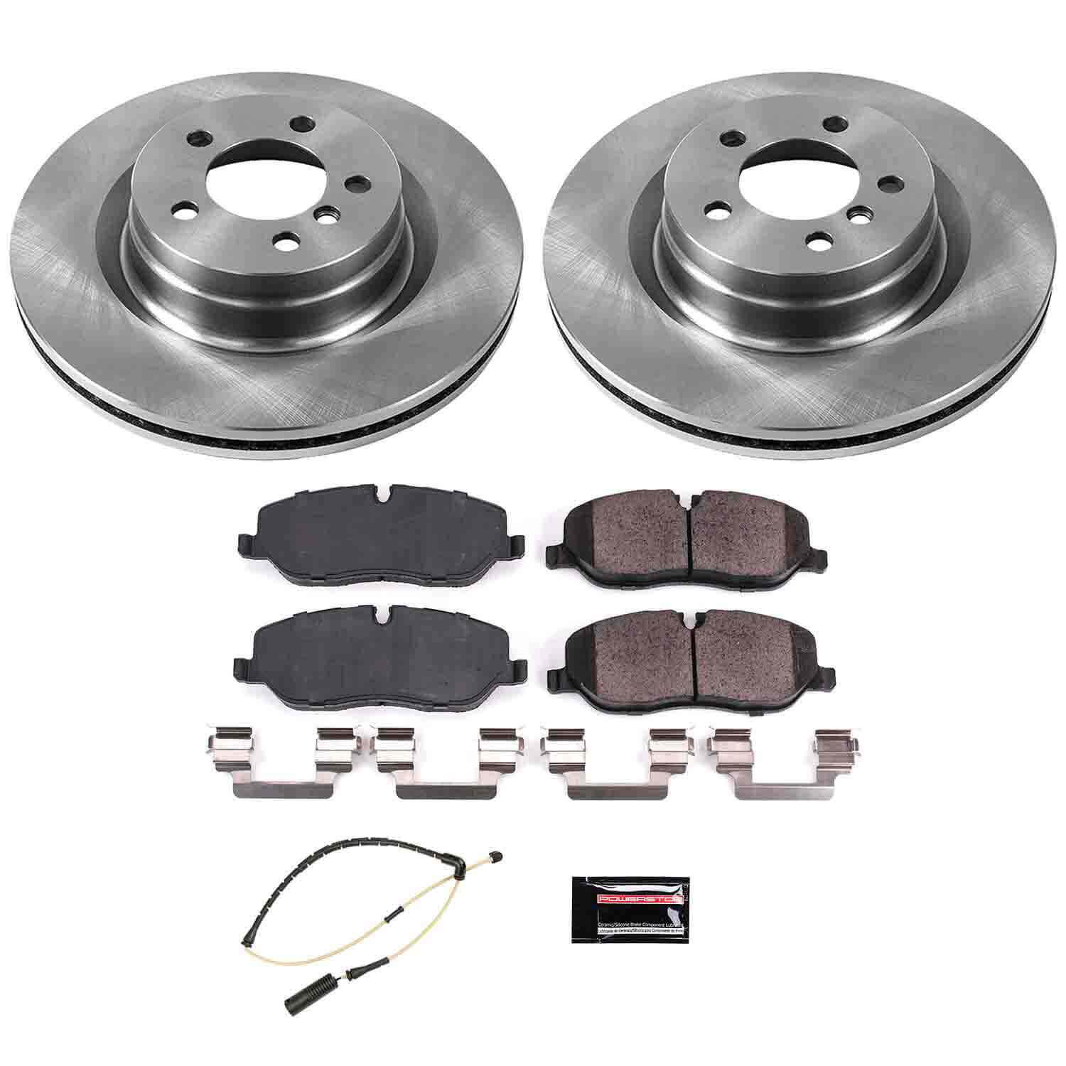 Power Stop KOE5419 Autospecialty 1-Click Daily Driver Plain Rotor Front Brake Kit for 2006-2009 Land Rover Range Rover product image