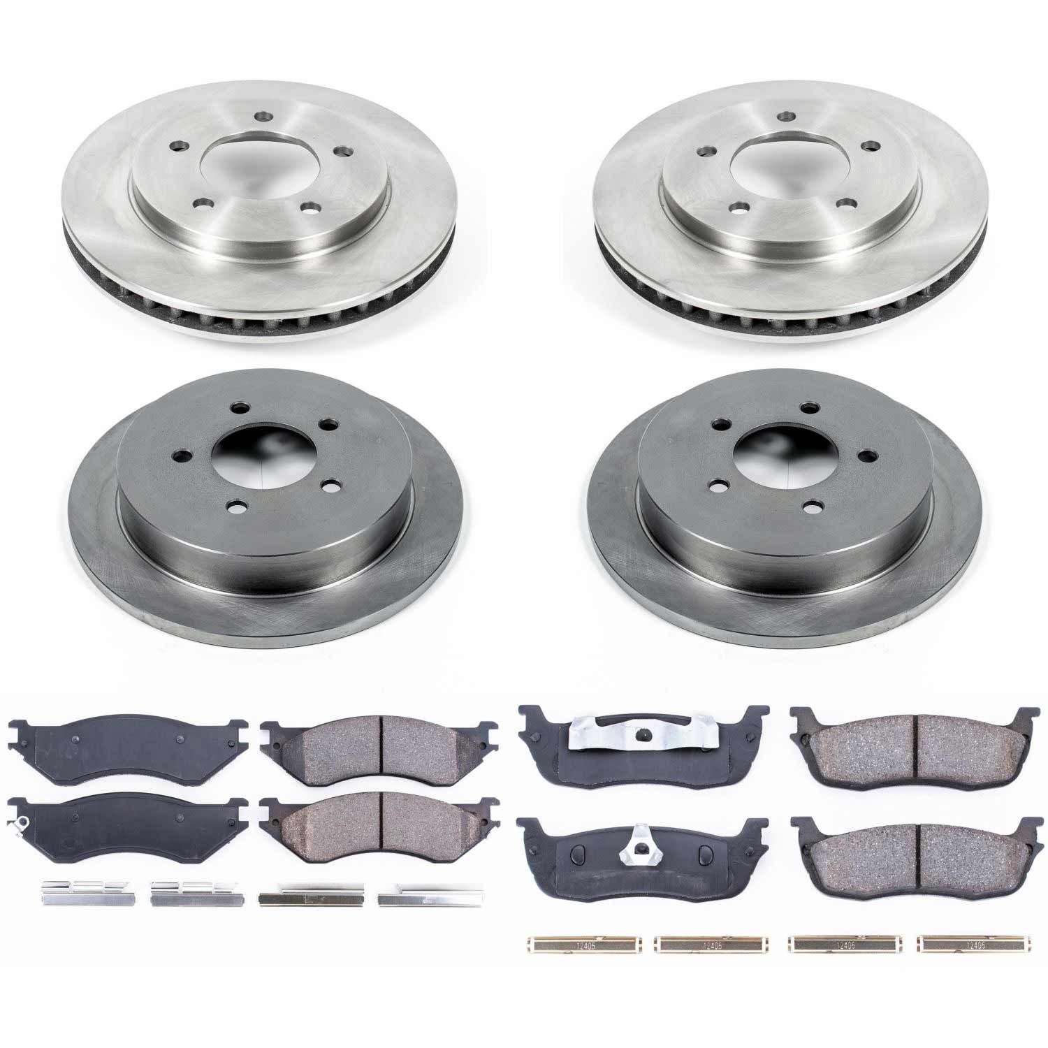 Power Stop KOE5461 Autospecialty - 1-Click Daily Driver Brake Kits (Front And Rear) for 2000-2002 Ford Expedition product image