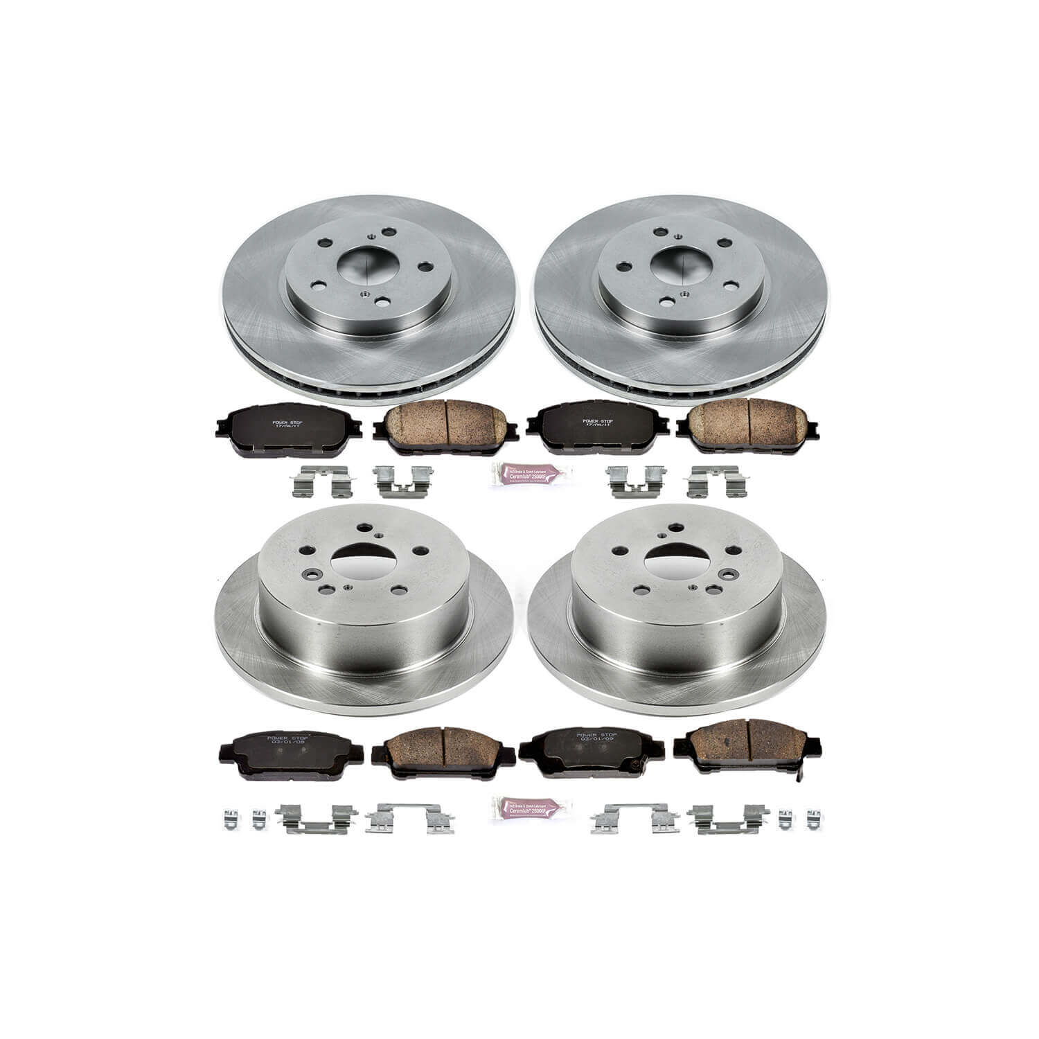 Power Stop KOE5476 Autospecialty - 1-Click Daily Driver Brake Kits (Front And Rear) for 2004-2010 Toyota Sienna product image