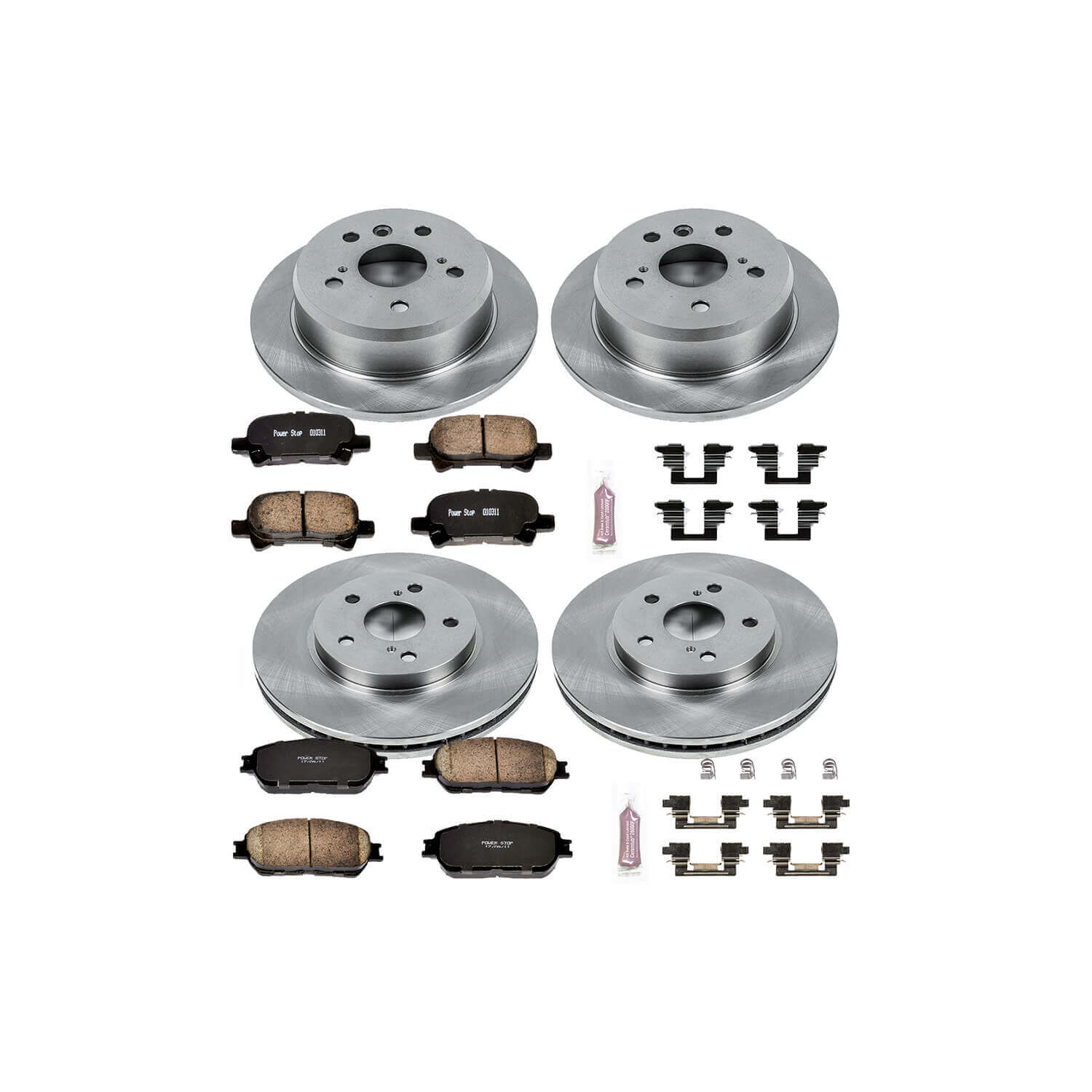 Power Stop KOE5482 Autospecialty - 1-Click Daily Driver Brake Kits (Front And Rear) for 2004-2008 Toyota Avalon product image