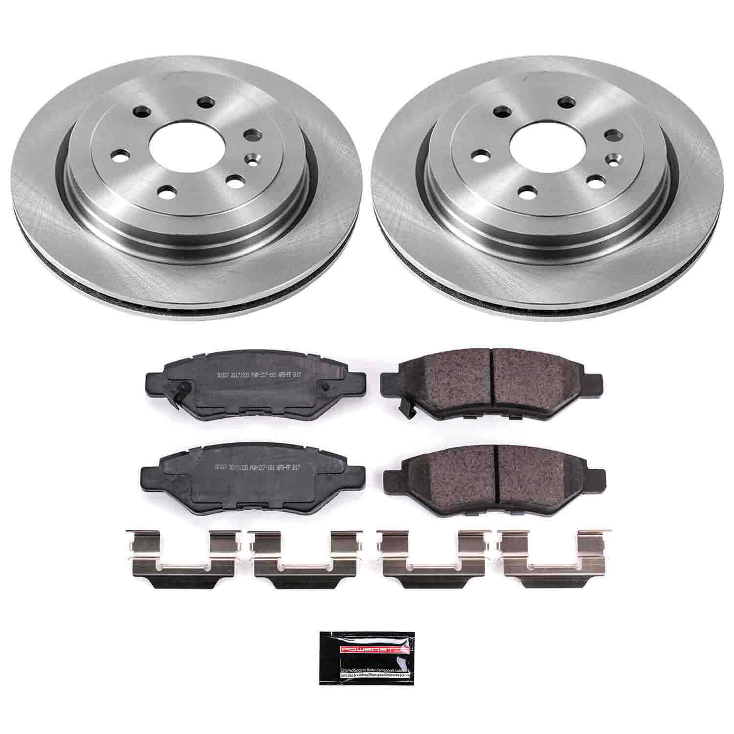 Power Stop KOE5543 Autospecialty 1-Click Daily Driver Plain Rotor Rear Brake Kit for 2010-2016 Cadillac Srx product image