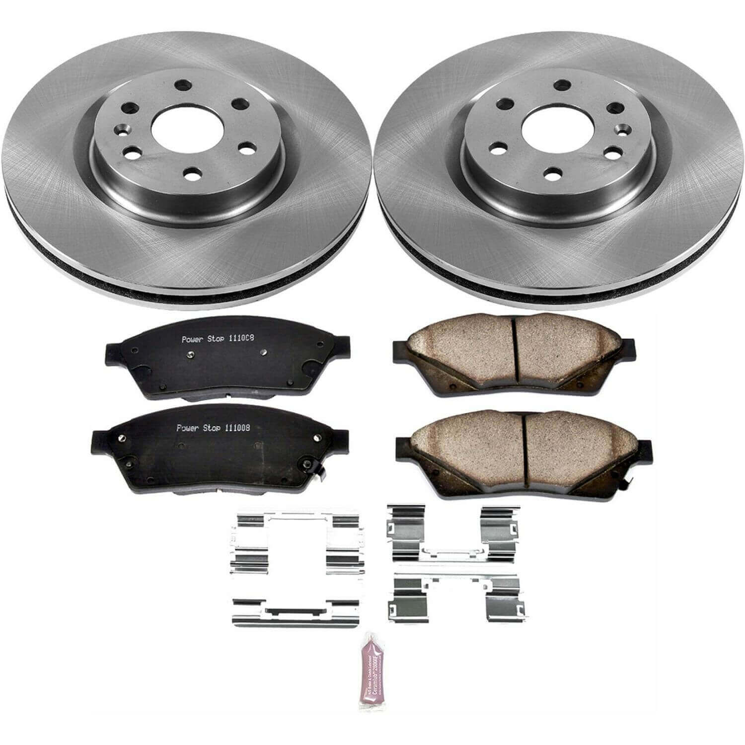 Power Stop KOE5545 Autospecialty 1-Click Daily Driver Plain Rotor Front Brake Kit for 2010-2016 Cadillac Srx product image