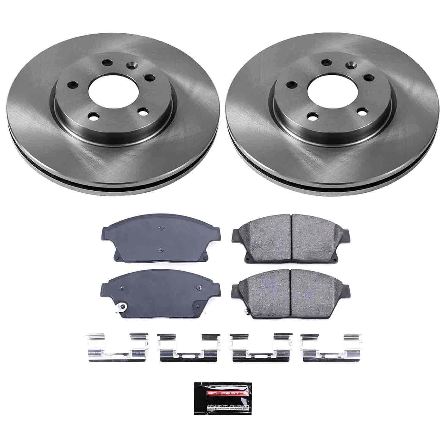 Power Stop KOE5554 Autospecialty 1-Click Daily Driver Plain Rotor Front Brake Kit for 2011-2017 Buick Verano product image