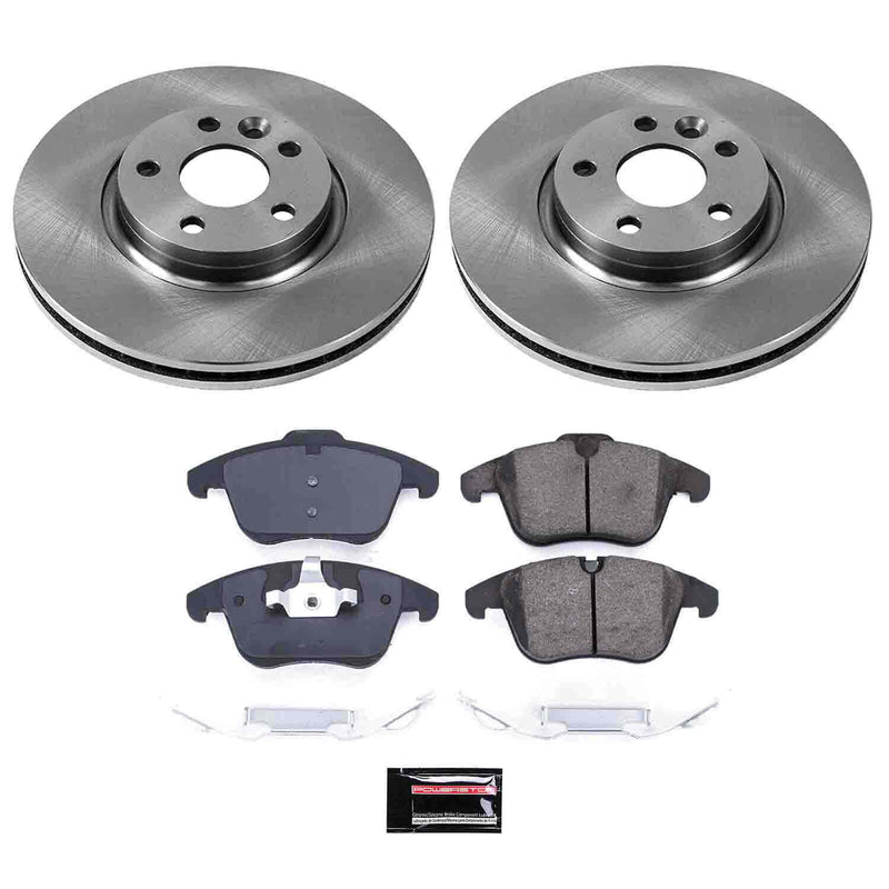 Power Stop KOE5608 Autospecialty 1-Click Daily Driver Plain Rotor Front Brake Kit for 2007-2015 Land Rover Range Rover Evoque product image