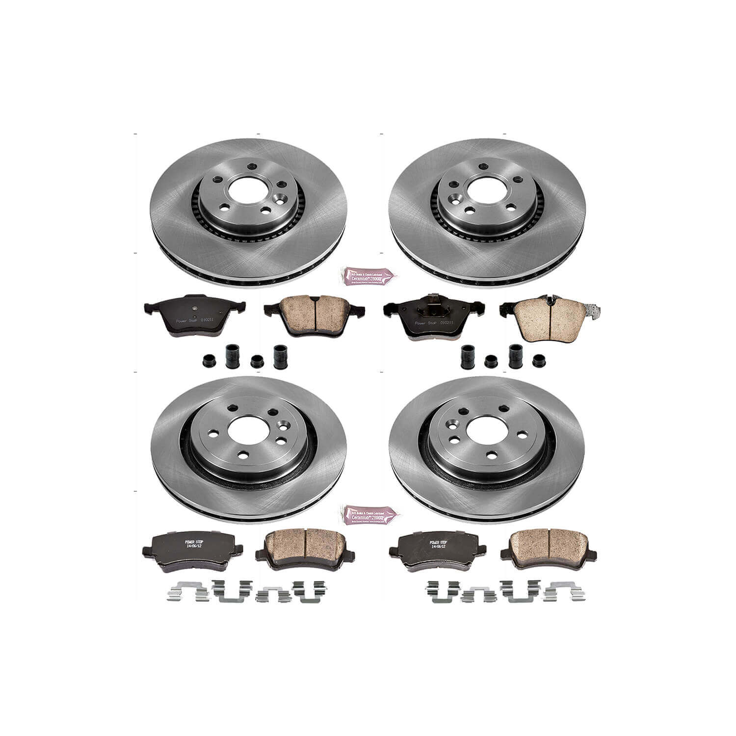 Power Stop KOE5614 Autospecialty 1-Click Daily Driver Front And Rear Brake Kit for 2007-2014 Volvo S60 product image