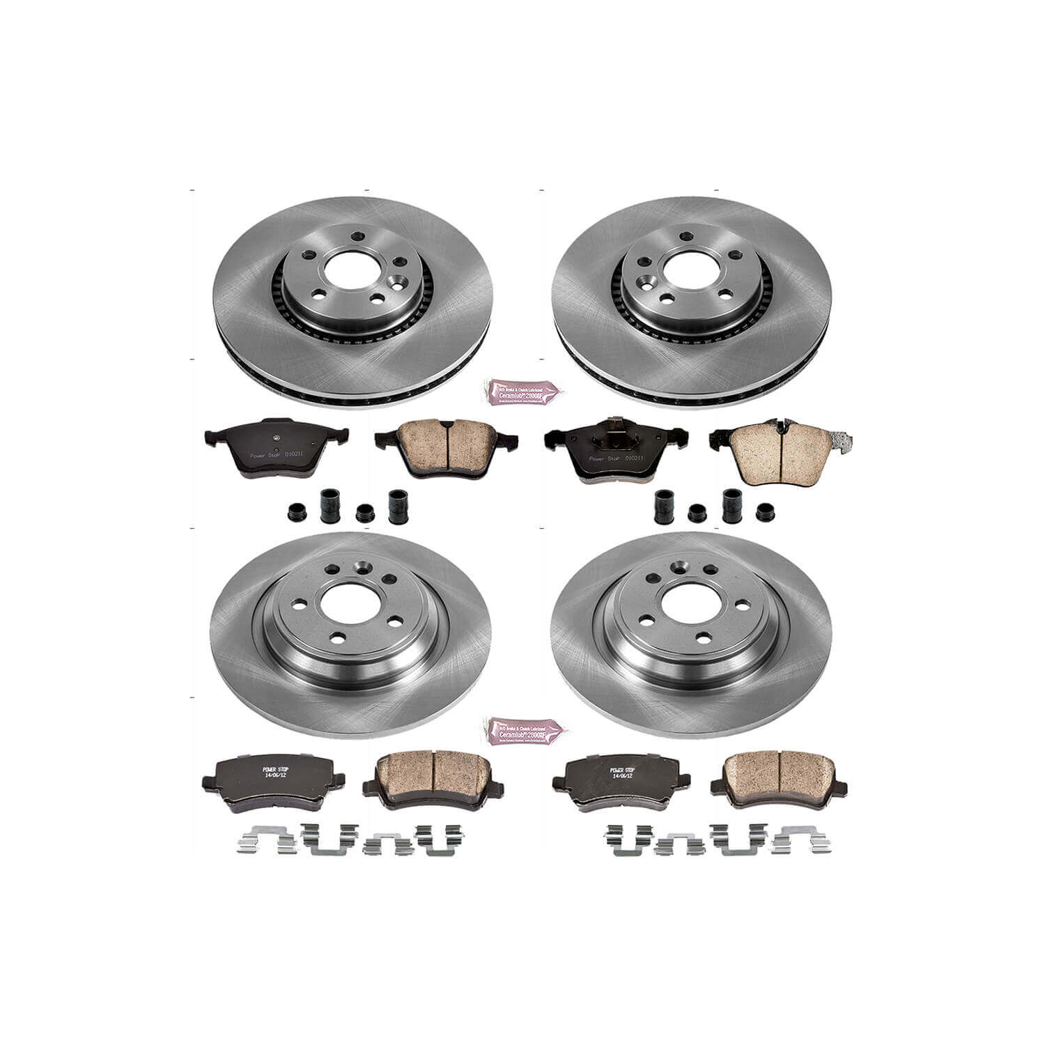 Power Stop KOE5615 Autospecialty 1-Click Daily Driver Front And Rear Brake Kit for 2007-2014 Volvo S60 product image