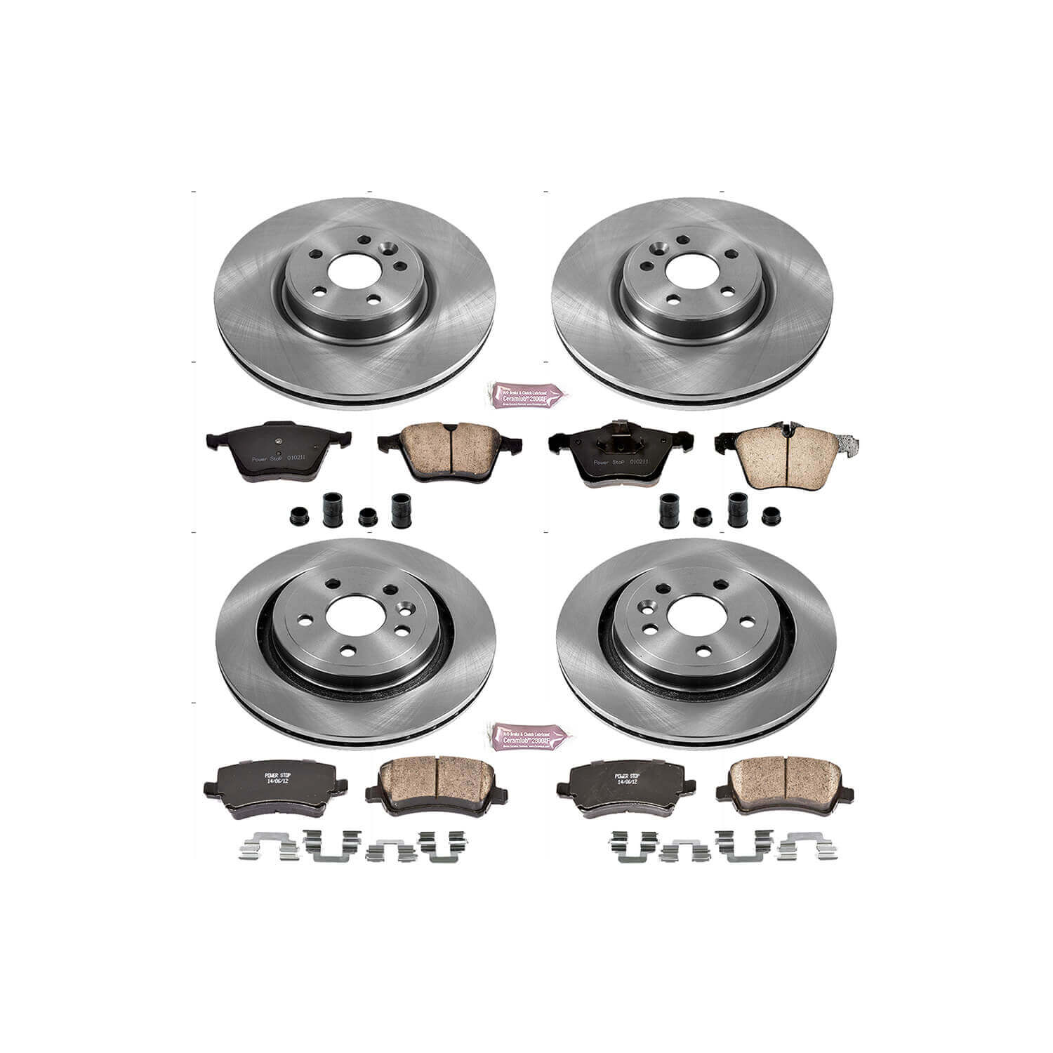 Power Stop KOE5617 Autospecialty 1-Click Daily Driver Front And Rear Brake Kit for 2007-2014 Volvo S60 product image