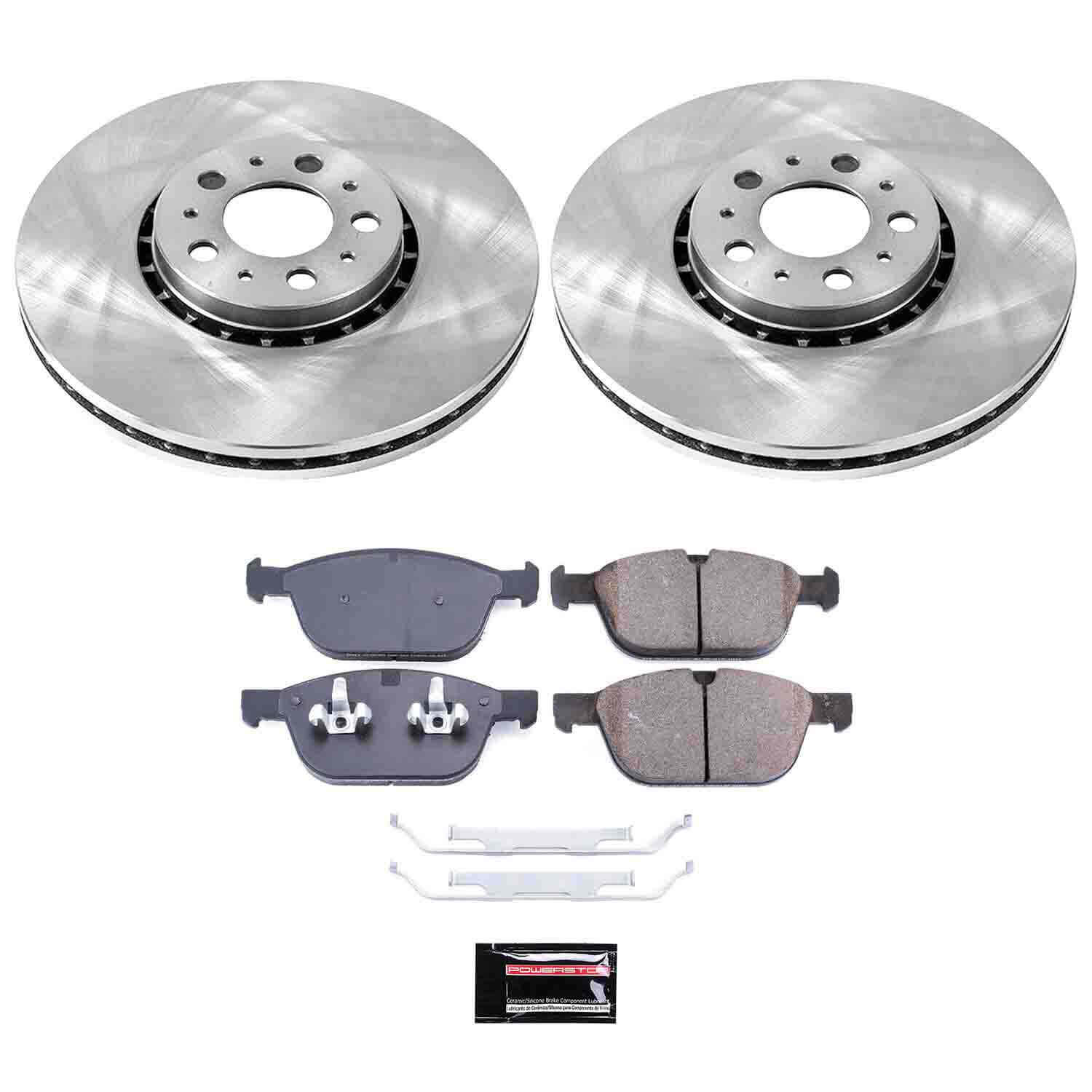 Power Stop KOE5707 Autospecialty 1-Click Daily Driver Plain Rotor Front Brake Kit for 2003-2014 Volvo XC90 product image