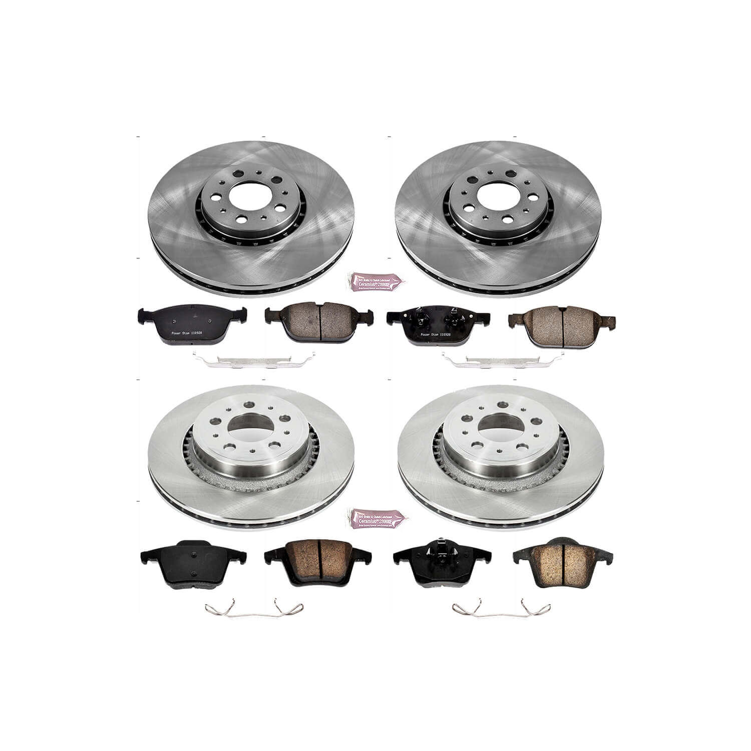 Power Stop KOE5708 Autospecialty 1-Click Daily Driver Front And Rear Brake Kit for 2003-2014 Volvo XC90 product image