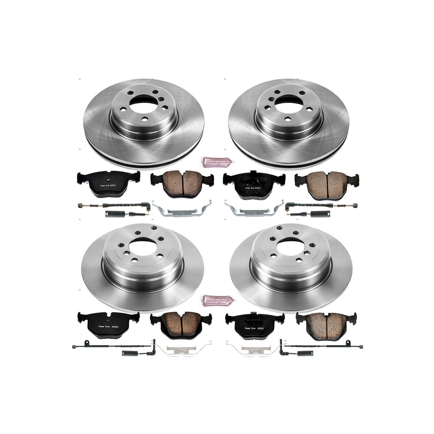Power Stop KOE5741 Autospecialty 1-Click Daily Driver Plain Rotor Front And Rear Brake Kit for 2003-2005 Land Rover Range Rover product image