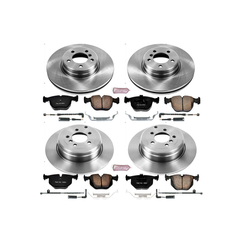 Power Stop KOE5741 Autospecialty 1-Click Daily Driver Plain Rotor Front And Rear Brake Kit for 2003-2005 Land Rover Range Rover product image