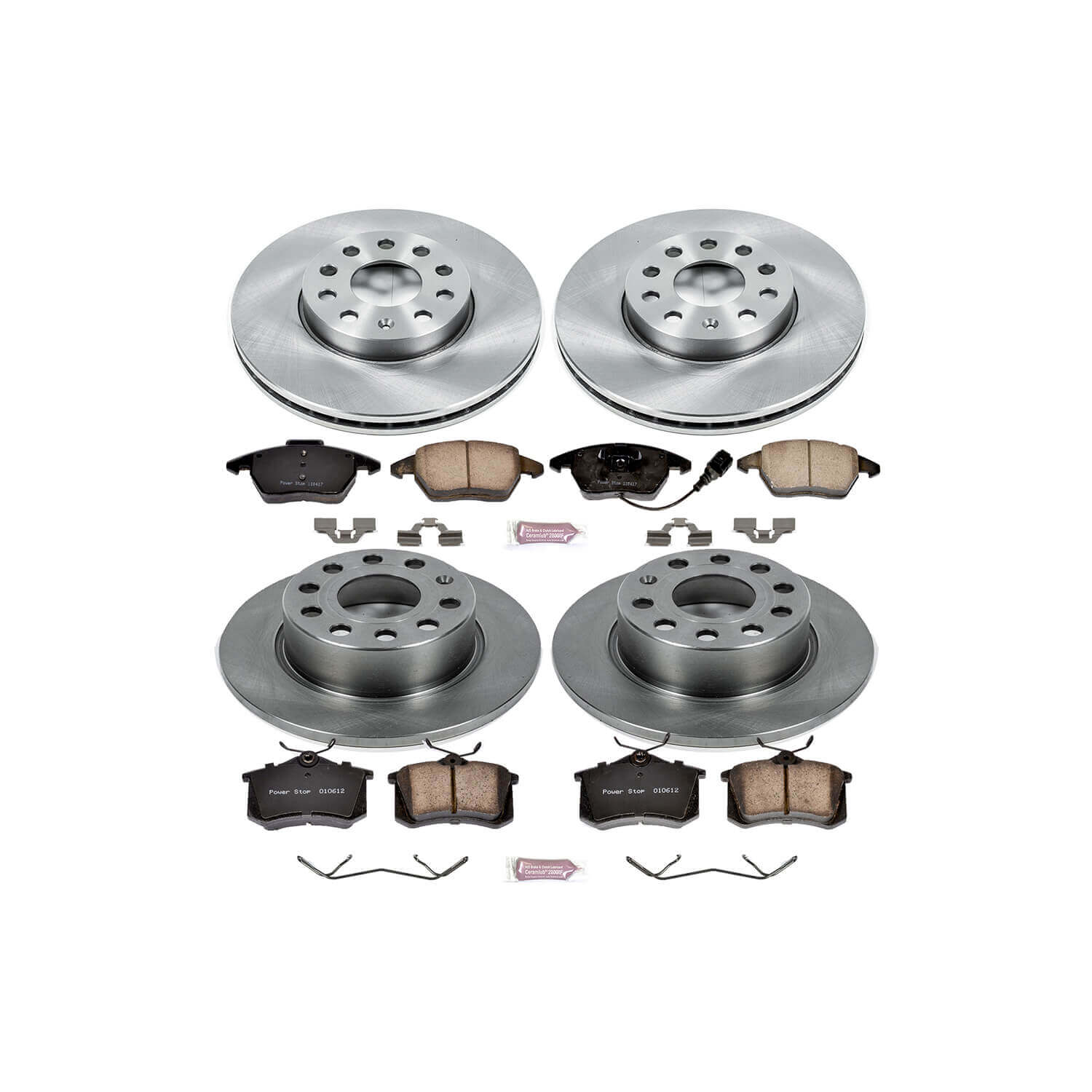 Power Stop KOE5749 Autospecialty - 1-Click Daily Driver Brake Kits (Front And Rear) for 2010-2019 Audi A3 product image
