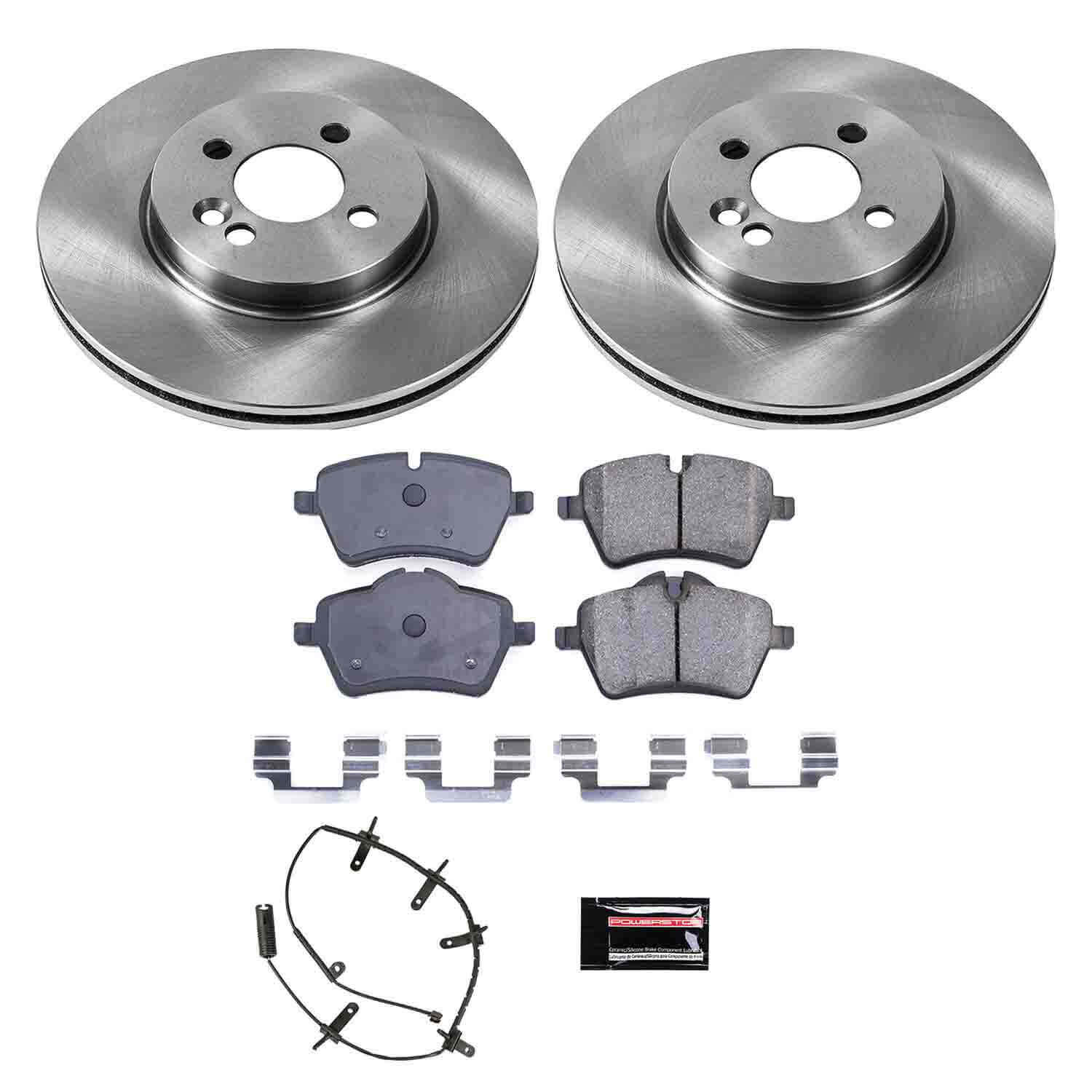 Power Stop KOE5784 Autospecialty 1-Click Daily Driver Plain Rotor Front Brake Kit for 2007-2008 MINI Cooper product image