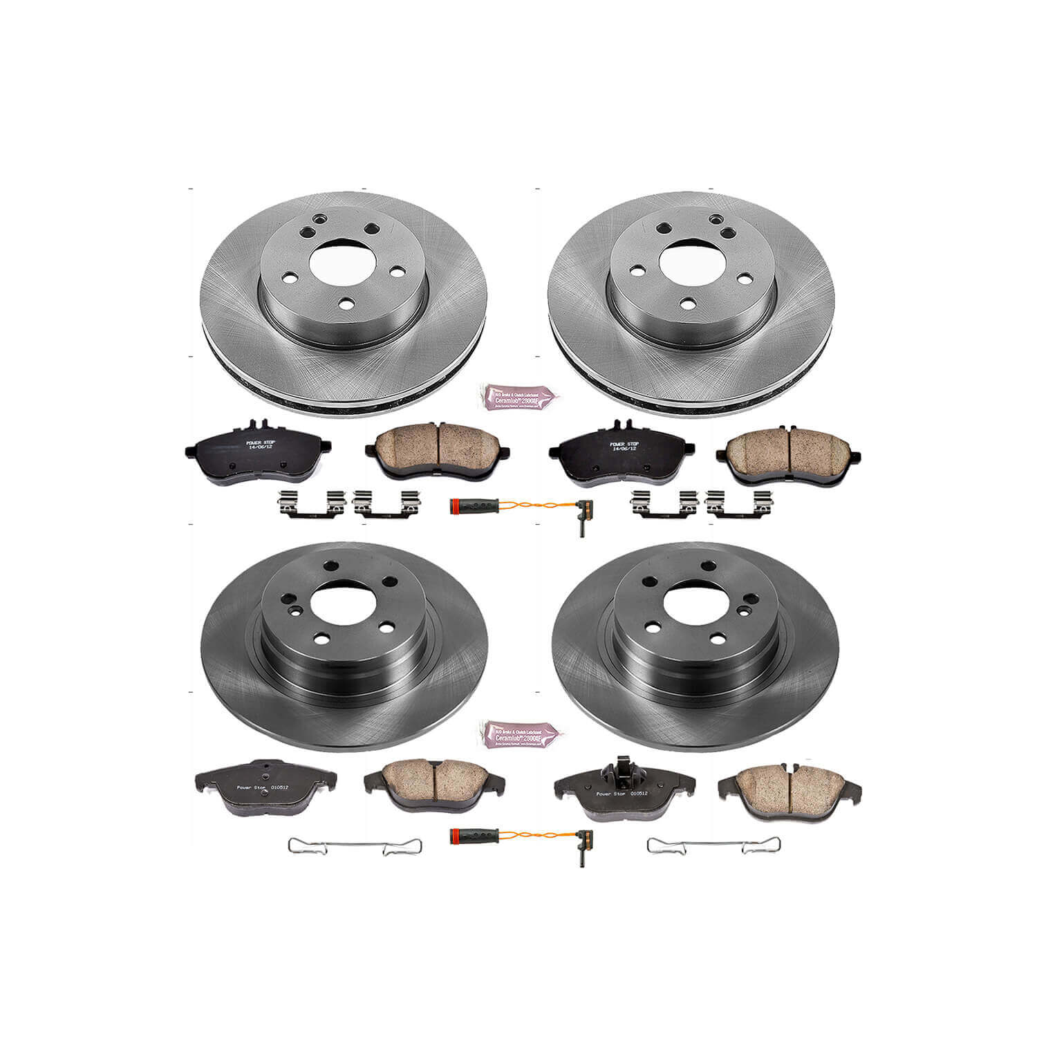 Power Stop KOE5791 Autospecialty 1-Click Daily Driver Front And Rear Brake Kit for 2008-2015 Mercedes-Benz C250 product image