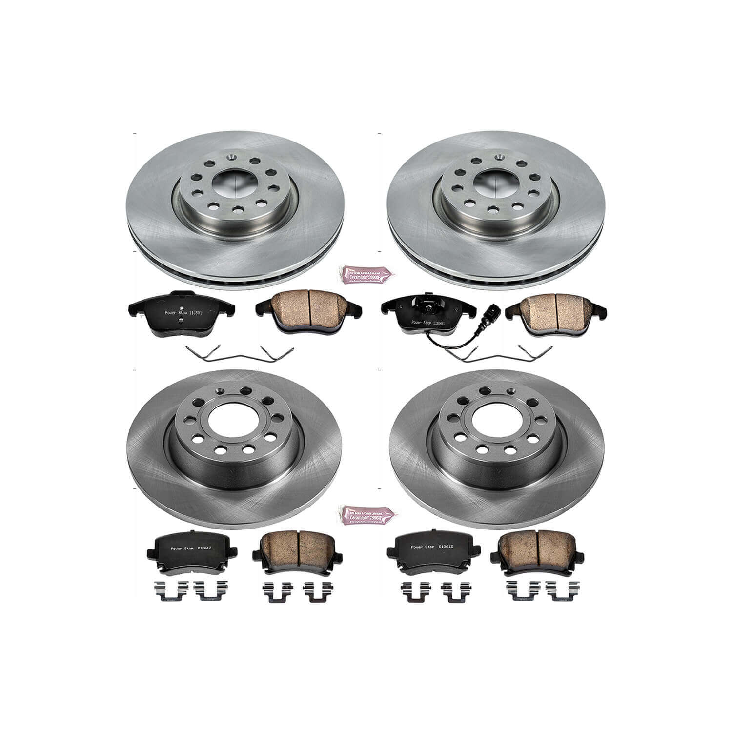 Power Stop KOE5802 Autospecialty 1-Click Daily Driver Front And Rear Brake Kit for 2011-2018 Volkswagen Tiguan product image