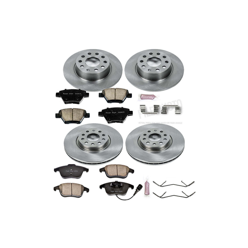 Power Stop KOE5803 Autospecialty - 1-Click Daily Driver Brake Kits (Front And Rear) for 2012-2015 Volkswagen Passat product image