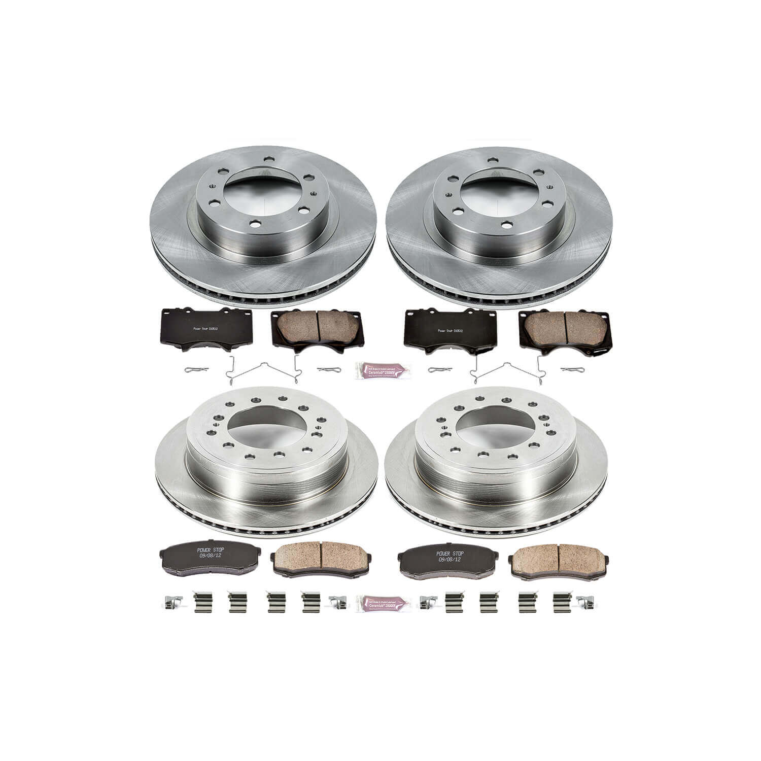 Power Stop KOE5805 Autospecialty - 1-Click Daily Driver Brake Kits (Front And Rear) for 2010-2014 Toyota Fj Cruiser product image