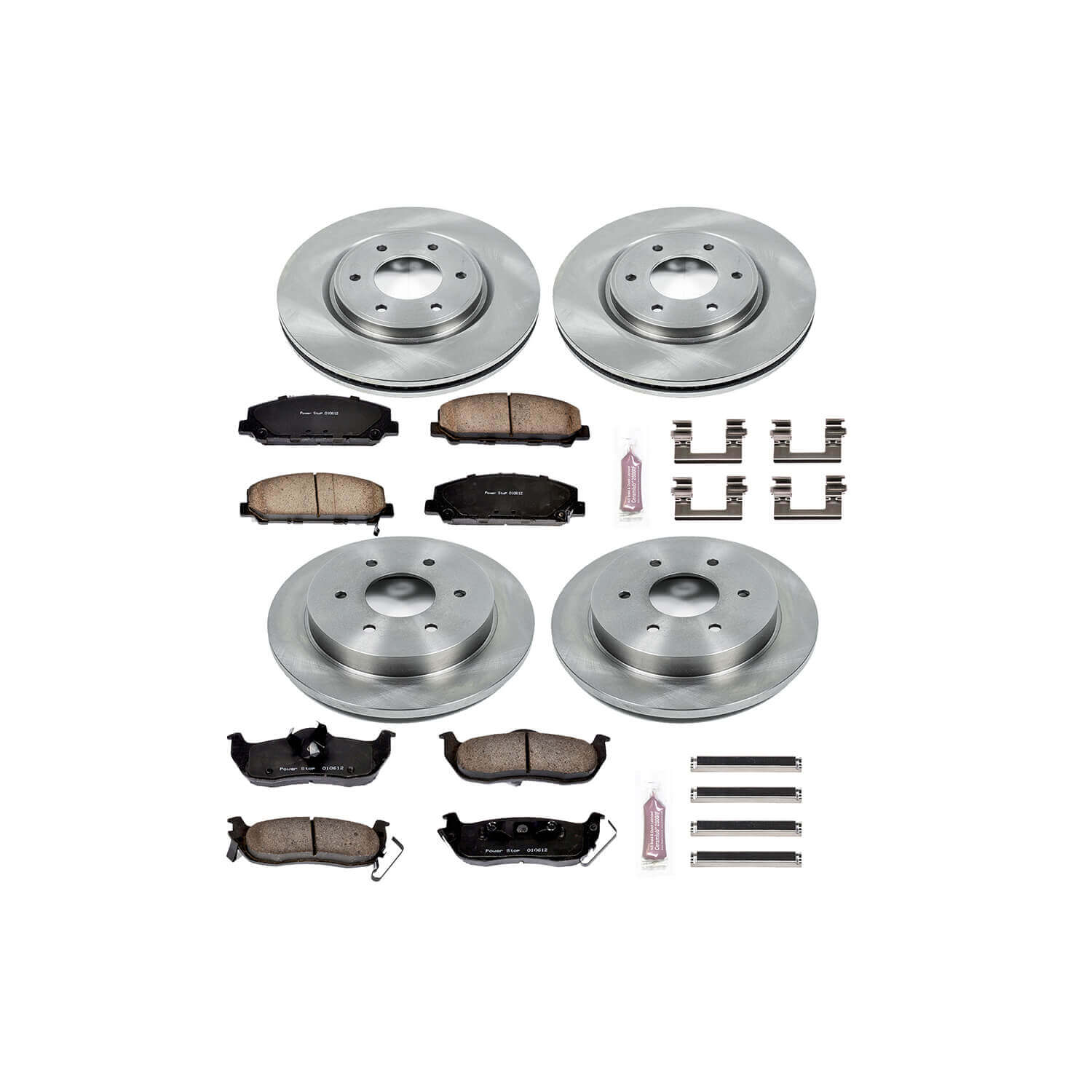 Power Stop KOE5822 Autospecialty - 1-Click Daily Driver Brake Kits (Front And Rear) for 2011-2015 Nissan Armada product image