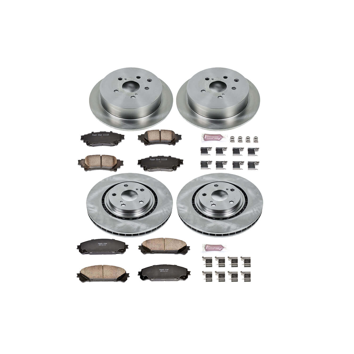Power Stop KOE5828 Autospecialty - 1-Click Daily Driver Brake Kits (Front And Rear) for 2010-2020 Lexus RX350 product image