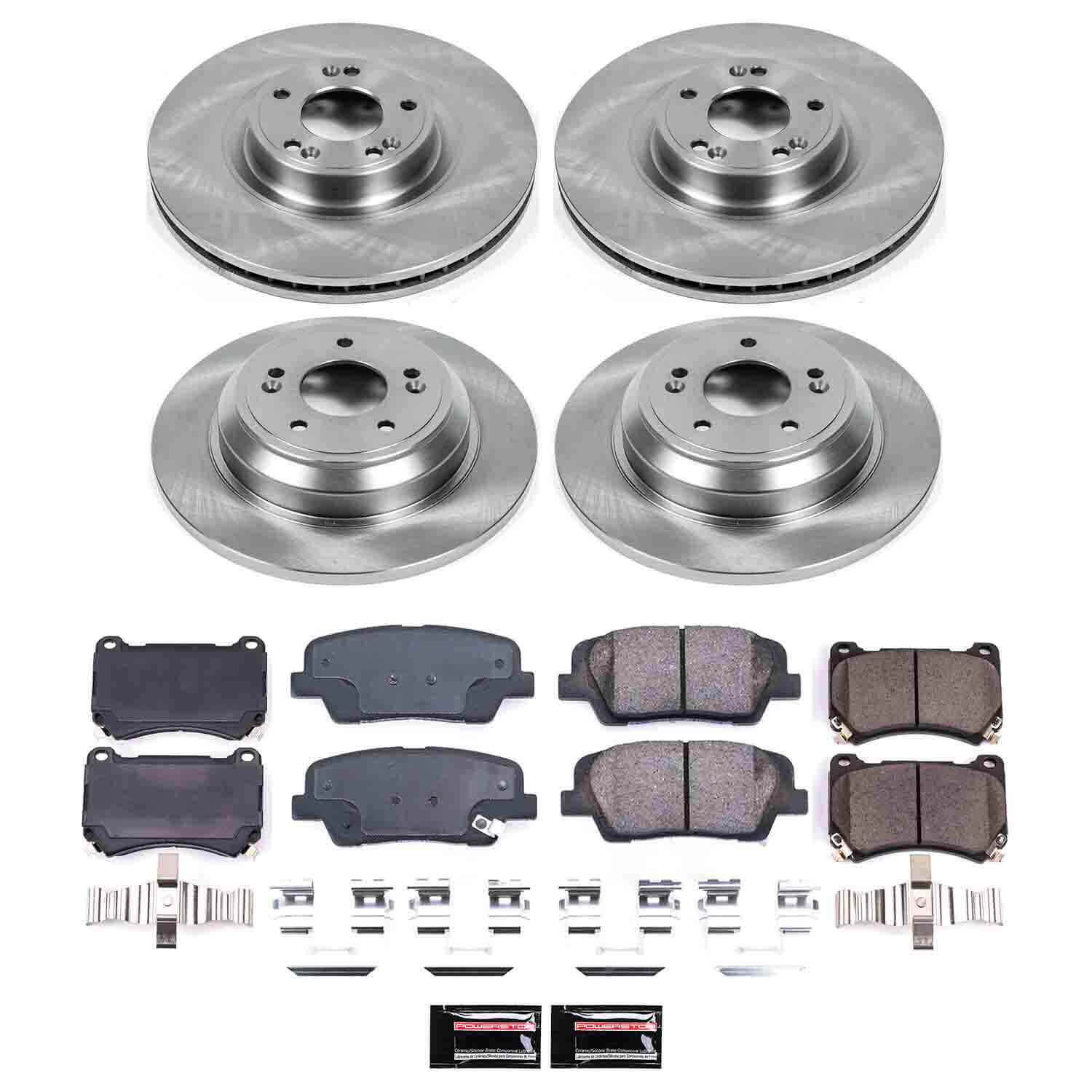 Power Stop KOE5844 Autospecialty - 1-Click Daily Driver Brake Kits (Front And Rear) for 2009 Hyundai Genesis product image